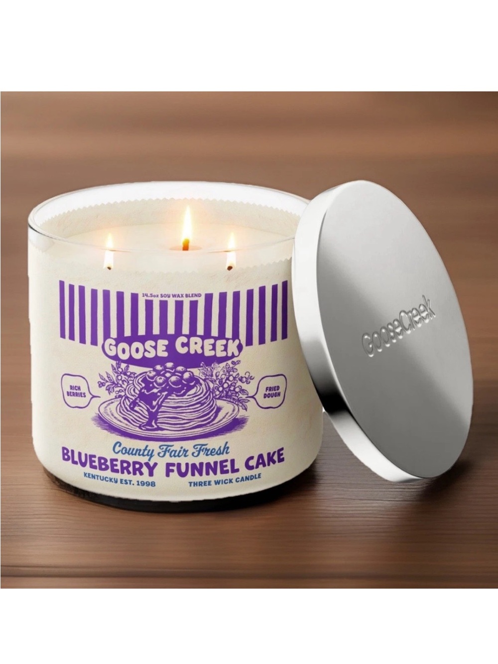Goose Creek 3-Wick Candle- Blueberry Funnel Cake (14.5 oz)